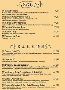 diggin Cafe Soup & Salad menu